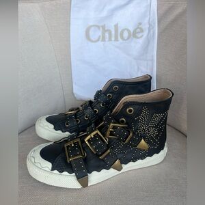 Excellent Condition Chloe Kyle Studded High Top Sneakers